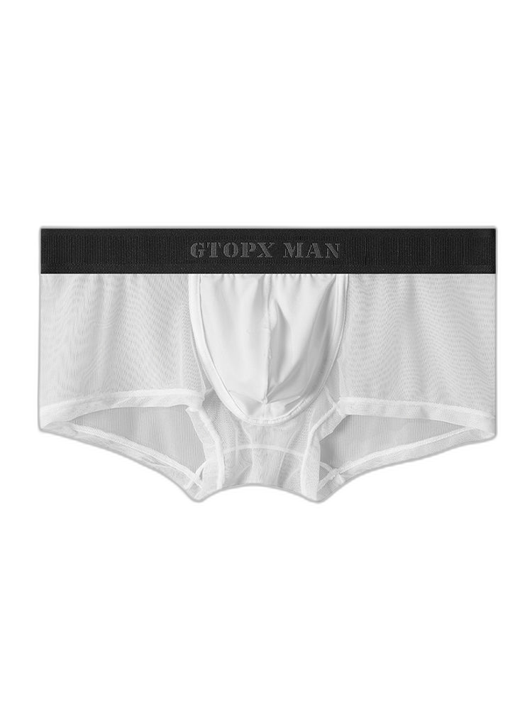 2-Pack Men's Breathable Mesh Ice Silk U-convex Low Waist Boxer Briefs