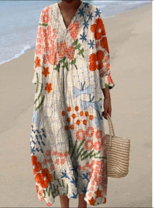Women's Comfortable Loose Printed Long Dress