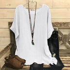 Women's Casual Loose-fitting Fashionable Solid-color Crew-neck Top