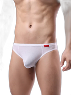 3 Pack Men's Nylon Plaid Lift Hip Briefs Triangle Briefs
