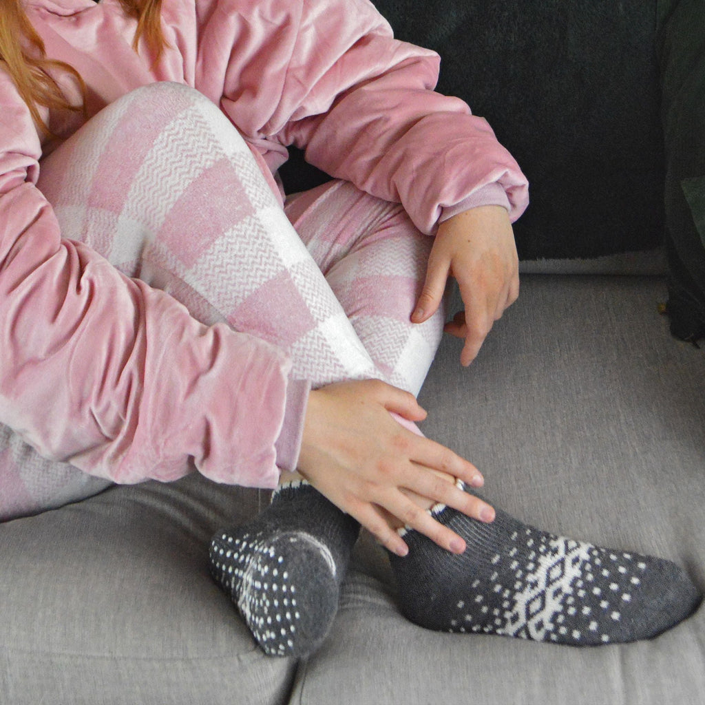 1 Pack Ladies Thermal Low Cut Wool Non Slip Ankle Slipper Socks