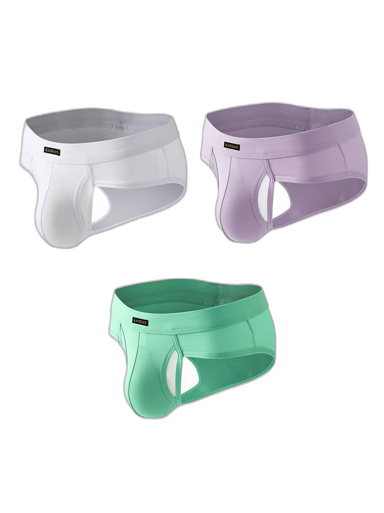 3 Pack Men's Seamless Comfort Sporty Cut Stretch Fit Briefs