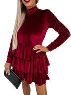Solid-color High-waist Dress Women's Pleated Skirt