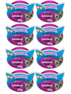 8 x Whiskas Temptations Adult Cat Treats With Salmon Flavour 60G