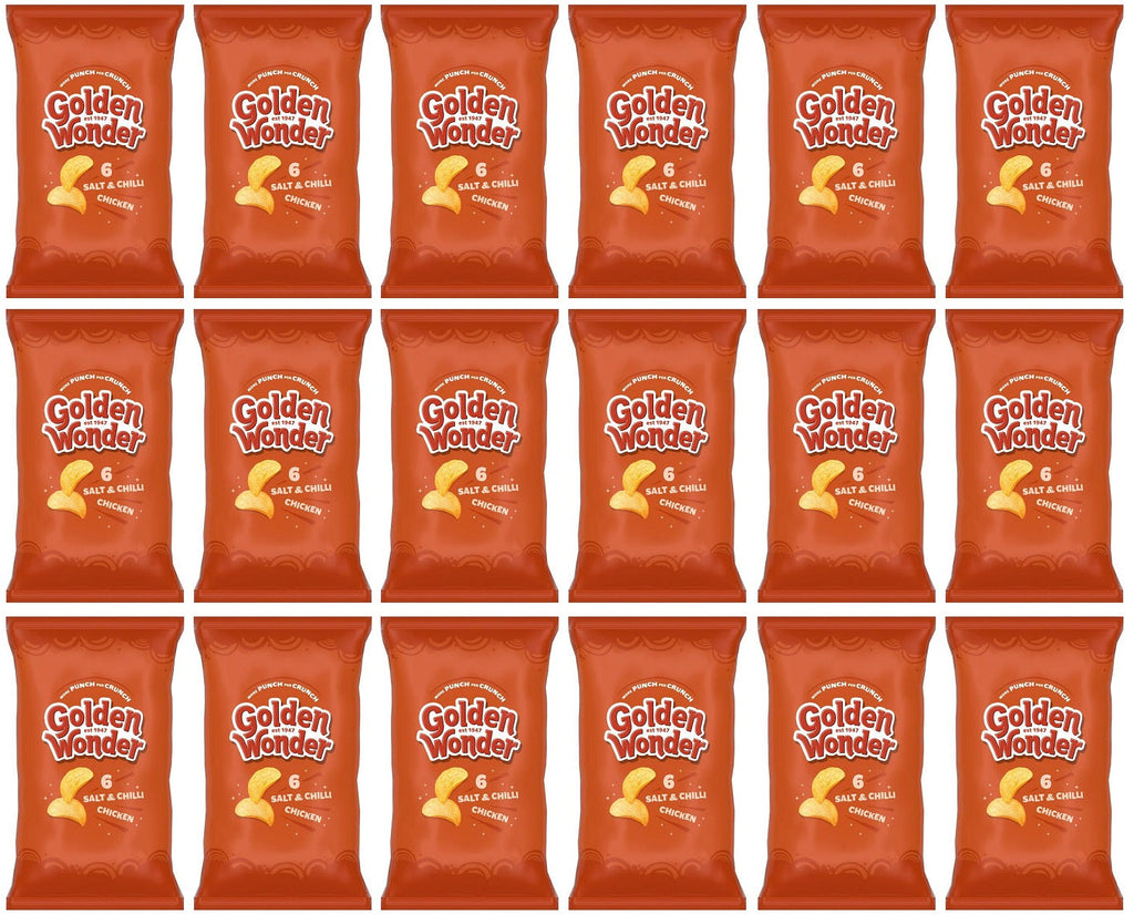 18 x Golden Wonder Salt & Chilli Chicken 6pk - 6X25GM