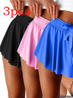 Minimal Versatile High Waist Pleating Lace-up Casual Shorts