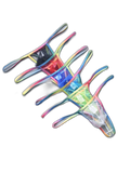 3-pack Men's Sexy Rainbow Transparent Convex Pouch Breathable Thong
