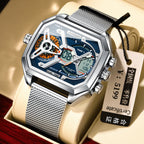 Luminous Waterproof Men's Sports Watch - 2.4" Display Digital Smartwatch with Mesh Band