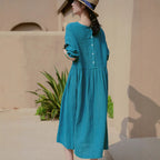 Women's Solid-Color Loose Casual All-Match Long Dress
