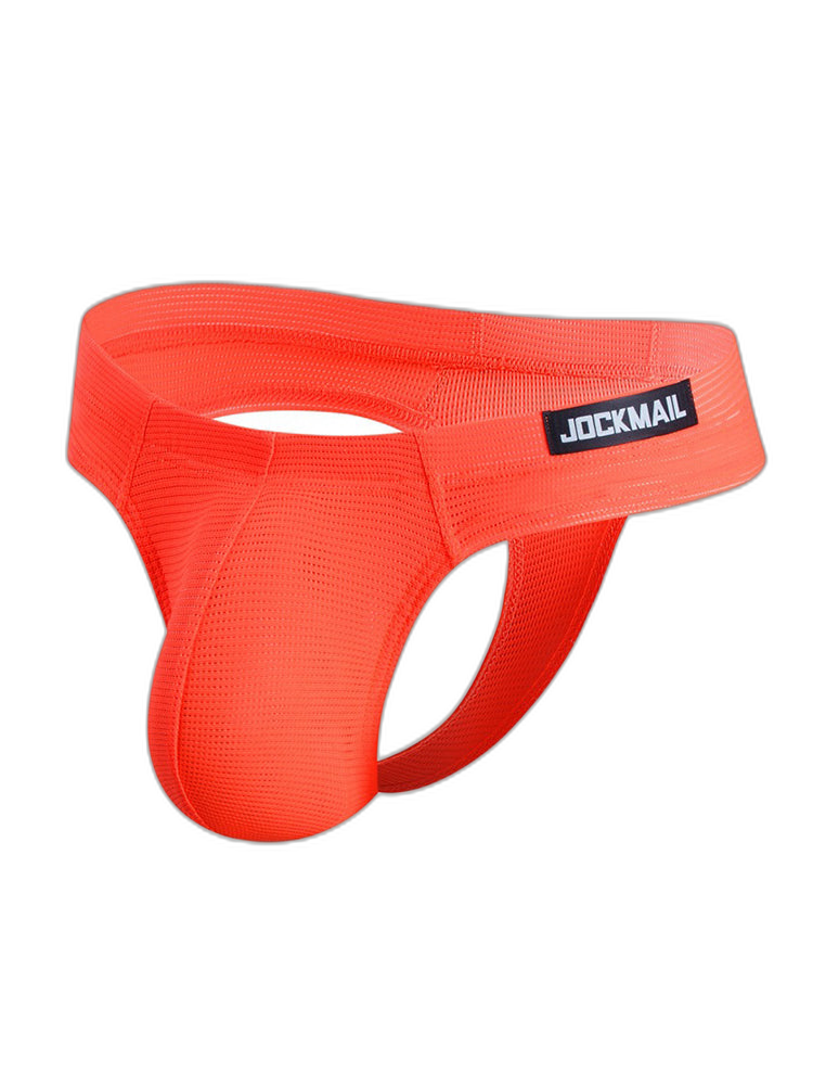 Men's Simple Breathable Mesh Pouch Thong & Strings