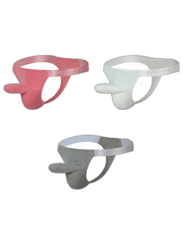 3 Pack Men's Bulge-Enhancing Thong - Low Rise & Breathable