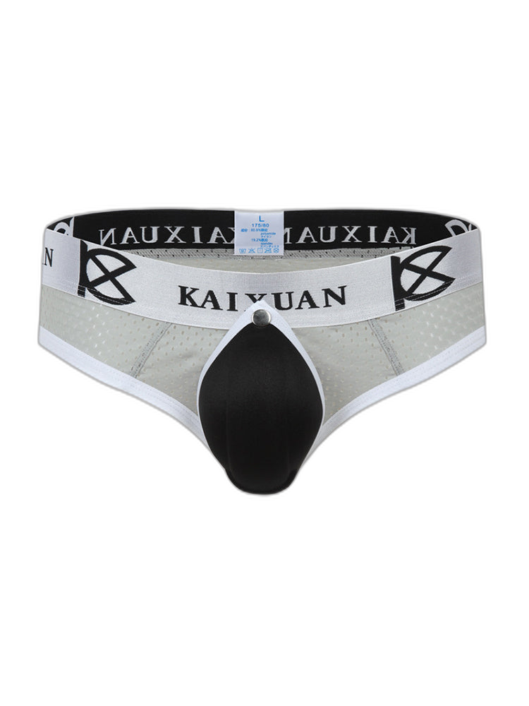 2 Pack Men's Breathable Mesh Removable U-Shaped Pocket Thongs