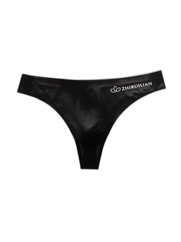 4-pack Men's Sexy Solid Color Letter Seamless Thong