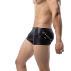 Leather Boxer Briefs with Collar & Leash Set