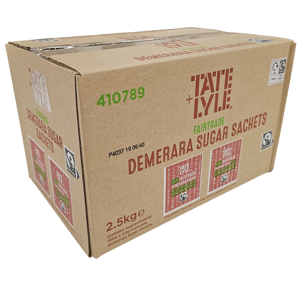 Tate & Lyle White, Brown & Demerara Sugar Sachets | Fairtrade Individual Portions for Coffee & Tea | Bulk Catering Packs