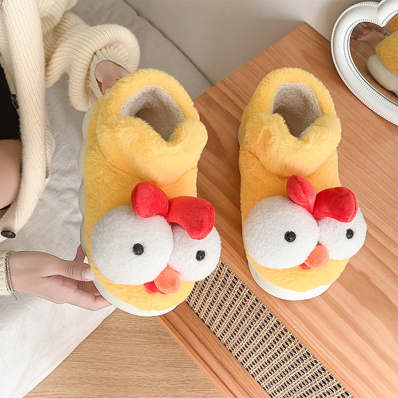 Cute Chick Cotton Slippers Women Winter New Home Indoor