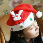 Christmas Decorations Non-woven Cartoon Applique Luminous Hat