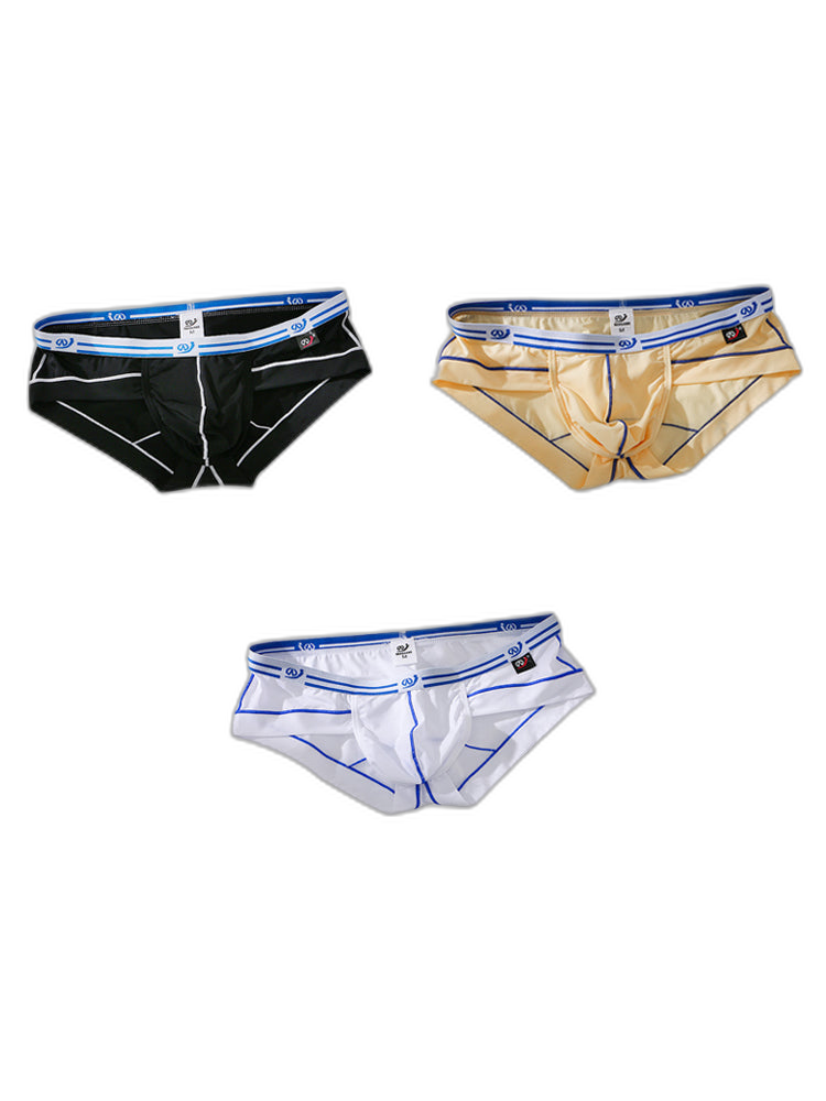 3 Pack Sexy Fashion Ice Silk Solid Color Men's Briefs