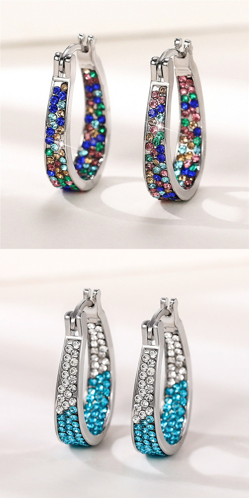 Geometric Diamond Ear Clip Earrings | Luxury Letter Style Women's Jewellery