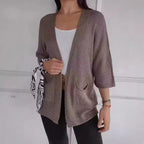 Women's Waffle Nine-quarter Sleeve Urban Casual Cardigan Coat