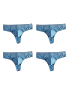 4-Pack Men's Ultra-Soft Cotton Mid-Rise Stay-Put Fit Seamless Thong