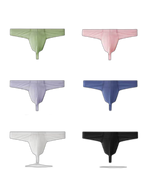 3 Pack Men's Solid Color Seamless Comfort Quick-Dry Breathable Thongs