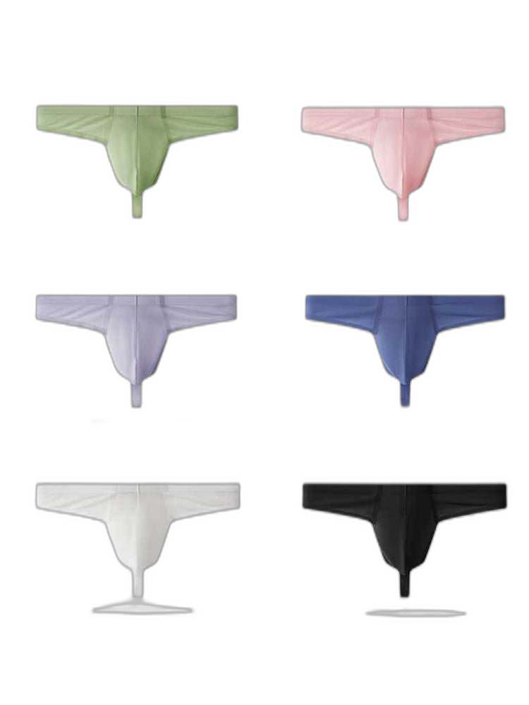 3 Pack Men's Solid Color Seamless Comfort Quick-Dry Breathable Thongs