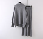 Women's Clothing Casual Sweater Wide Leg Pants Two-piece Set