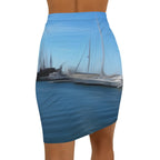 The Sleeping Yachts (at Morning) - Womens Pencil Skirt