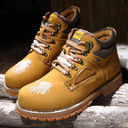 First Layer Cowhide High-Top Short Boots Plus Cotton Tooling Boots Casual Men's Shoes