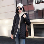 Plus-size Fleece-lined Padded Lambswool Puffer Jacket