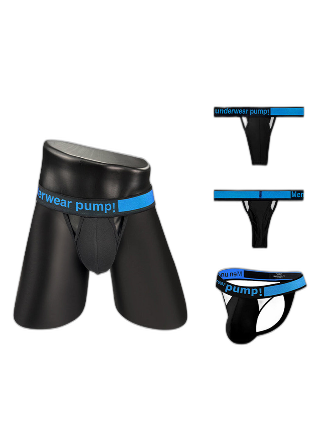 Men's Sexy Butt-Lifting Sporty U-Pouch Large Thong & Strings
