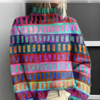 Christmas Abstract Print Casual Cardigan Coat