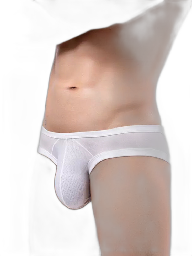 2 Pack Men's Low Rise Back Hollow 3D U-convex Large Pouch T-Back Briefs