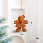 Festive Christmas Ornaments - Handcrafted Resin Gingerbread & Snowman Pendants