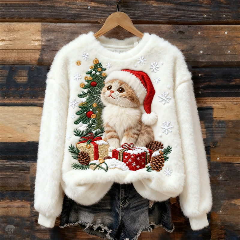 Women's 3D-printed Casual Christmas Hoodie