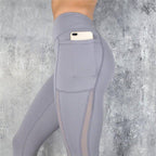 CHRLEISURE High Waist Pocket Leggings - Solid Color Workout Leggings for Women