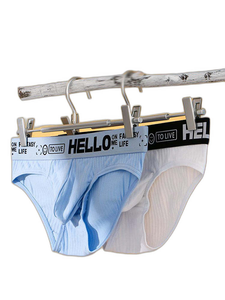 Men's Cotton Ribbed Breathable Briefs with 3D Pouch