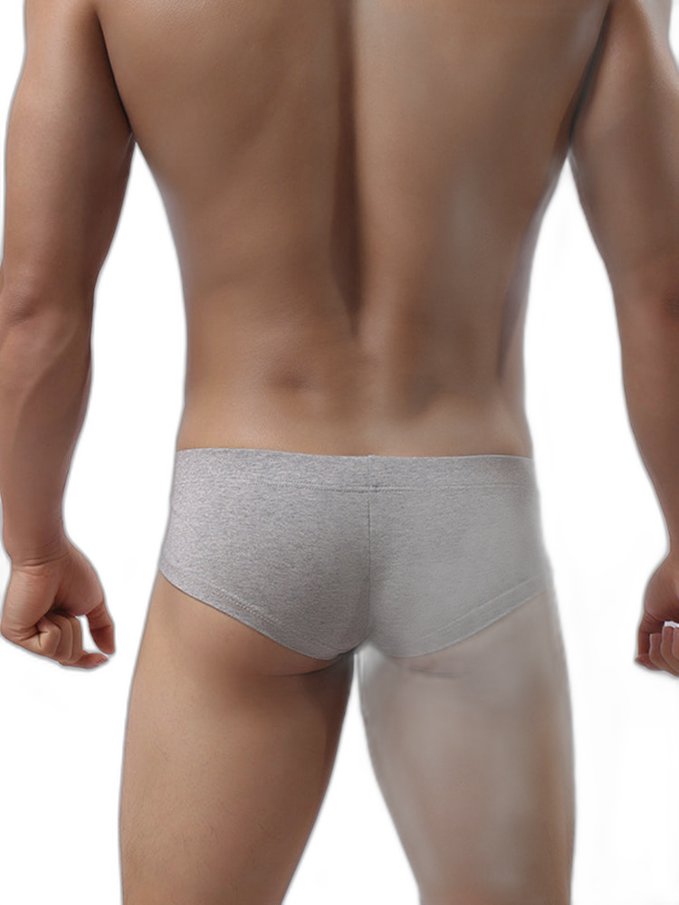 3 Pack Men's Cotton Solid U-Shaped Pouch Briefs