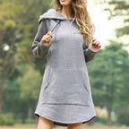 Hooded pocket sweatshirt dress