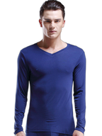 Mens Ultra Soft Low Cut V-Neck Thermal Shirt