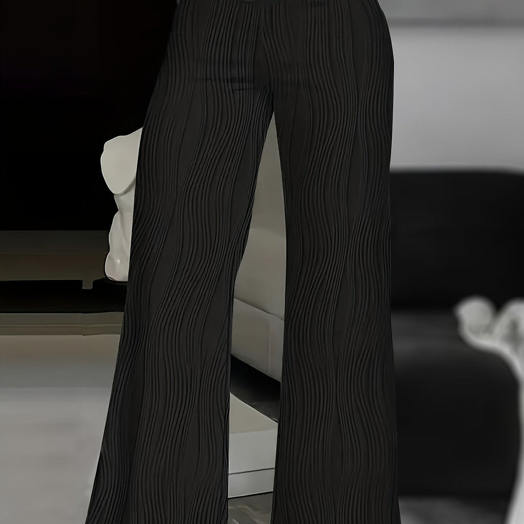 Solid Color Wide Leg Pants, Y2K High Waist Loose Pants For Every Day Women's Trousers