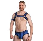 Mr S Leather Neoprene Bulldog Harness | Blue