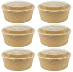 6 x Kraft Salad Bowl Container 44Oz
