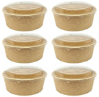 6 x Container Lid Pet For Squat Paper Bowl 50Pk X 6