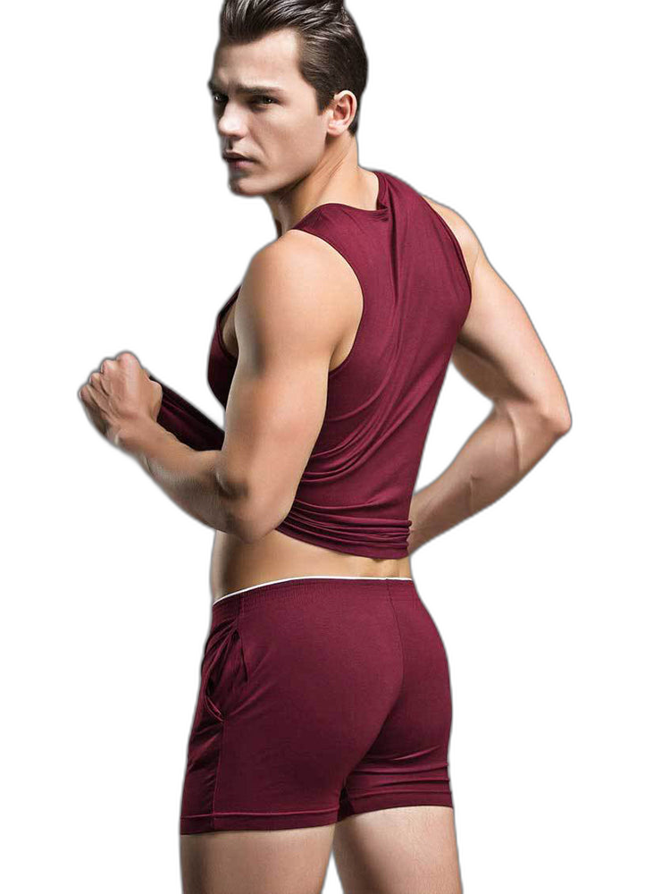 Solid Color Modal Home Boxers for Men