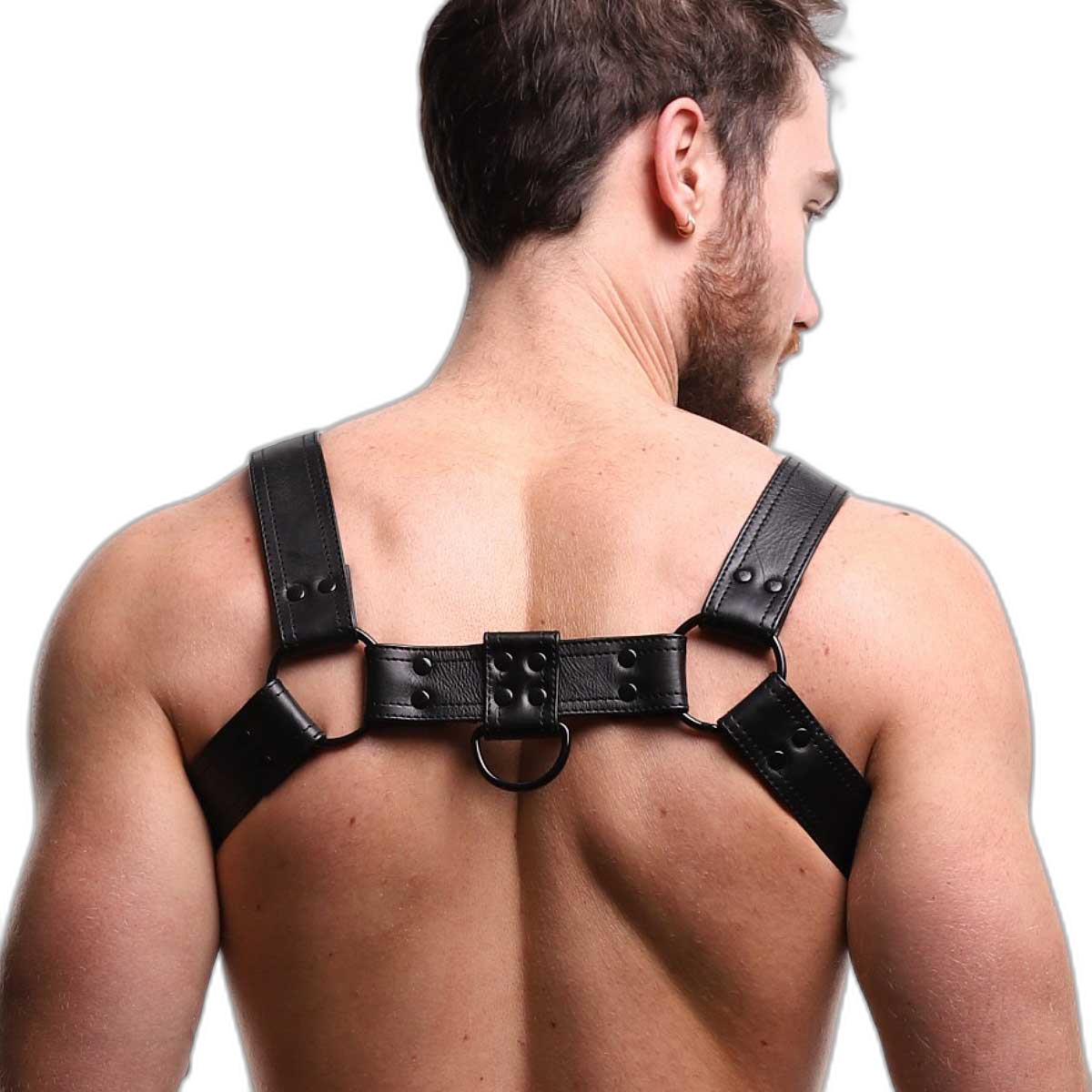 ruff GEAR RAW Leather Bulldog Harness Black