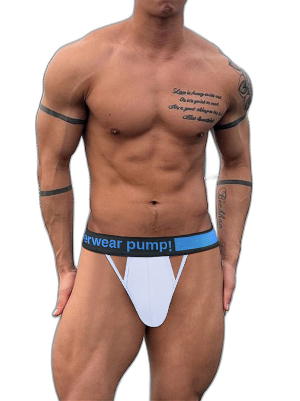 Men's Sexy Butt-Lifting Sporty U-Pouch Large Thong & Strings