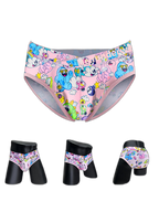 2 Pack Men's Playful Cartoon No-Tag Comfortable and Breathable Briefs
