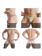 3 Pack Men's Striped Trendy Cooling Touch Day-Long Comfort Firm Support Thongs